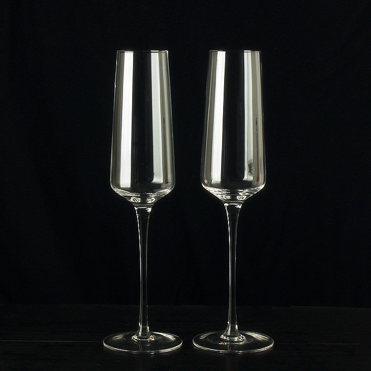 Handmade Crystal Champagne Flute & Stemmed Wine Glass 2-Piece Gift Box Set – Elegant Glassware for Sparkling Wine, Champagne & Fine Wines