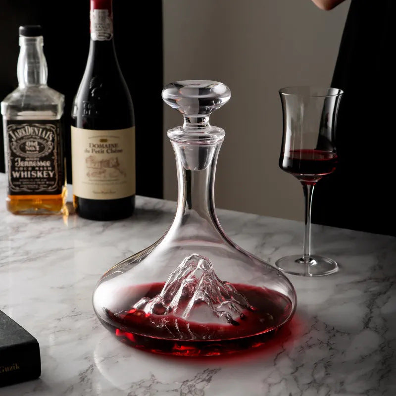 Creative Iceberg-Inspired Red Wine Decanter - Luxurious Premium Slim Waist & Bulbous Body Decanter | Commercial-Grade High-End Wine Dispenser for Stylish Serving