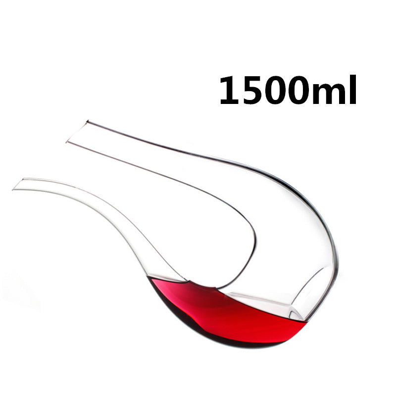 Artisan Crystal U-shaped Decanter Set with Gift Box - Includes Harp Decanter & Wine Pourer