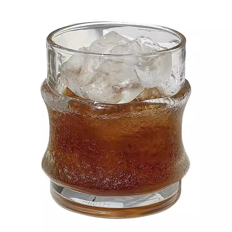 Vintage Instagram-Inspired High-Aesthetic Japanese-Style Ice Retention Glass – Viral Water Cup for Iced Americano Coffee & Whiskey Tumbler