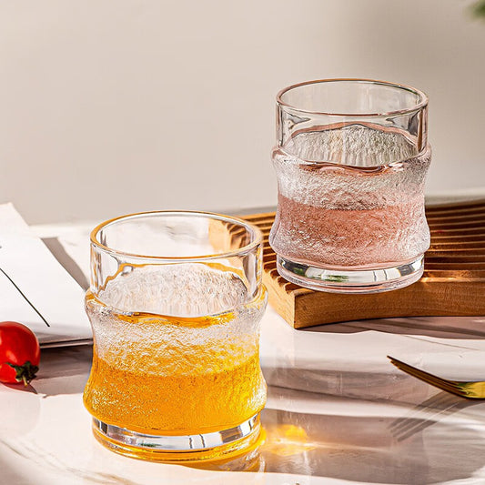 Vintage Instagram-Inspired High-Aesthetic Japanese-Style Ice Retention Glass – Viral Water Cup for Iced Americano Coffee & Whiskey Tumbler