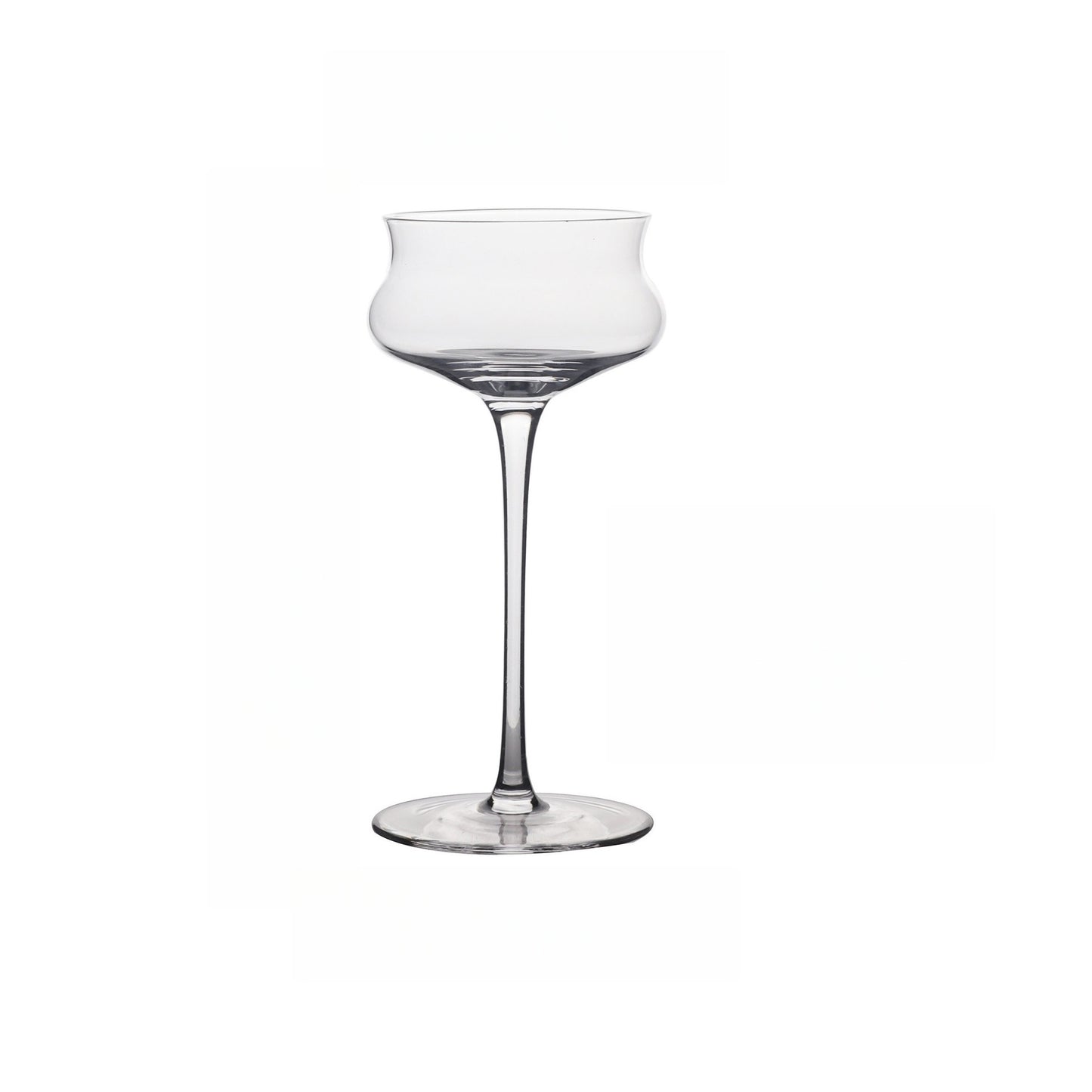 Creative Stemmed Crystal Glass Martini Cocktail & Champagne Flute – Multi-Purpose Shallow Saucer Ice Cream Bowl for Bar & Home Use